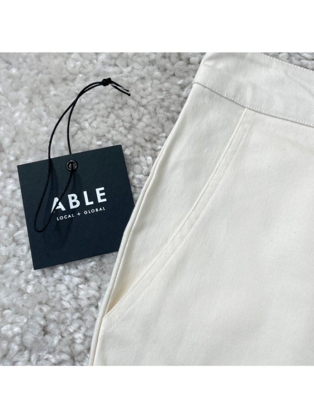 Able Ann Twill Straight Leg Pant Antique White Womens 14 NEW - Picture 6 of 10